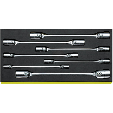 TCS 29/7,8X9-20X22MM Assortimento chiavi doppie a snodo FLEXI in TCS