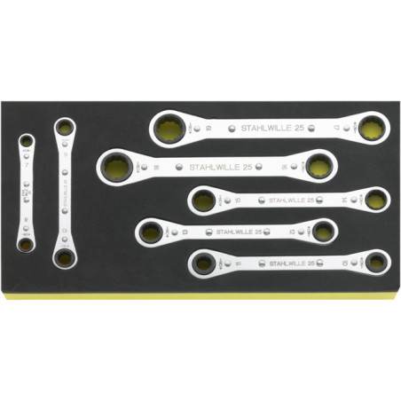 TCS 25/7 Assortimento chiavi doppie a cricchetto in TCS