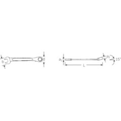 TCS WT 17/12 Assortimento di chiavi combinate a cricchetto OPEN RATCH in TCS WT