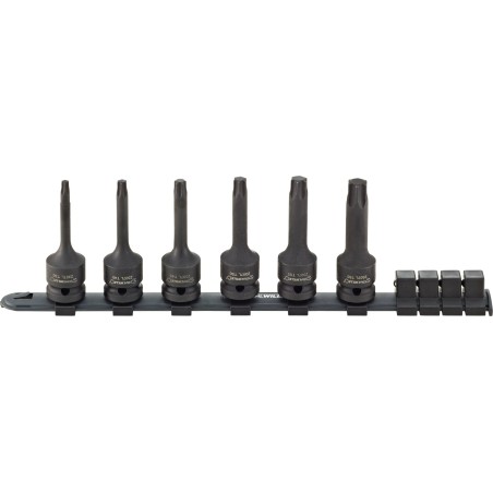Set di inserti per giravite IMPACT TORX® su barra per chiavi a bussola