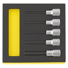 TCS 54KK/5 Assortimento di 5 bussole INHEX con sfera, attacco da ½”