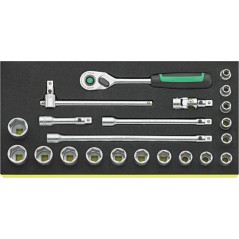 TCS 456/16/6 QR Assortimento di 22 utensili da 3/8”
