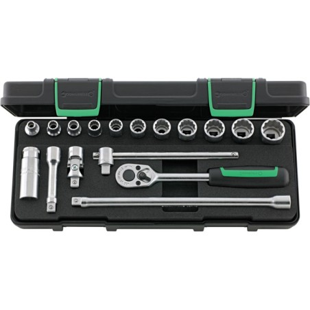 45A/12/5 Assortimento di 17 utensili da 3/8” – misure in pollici