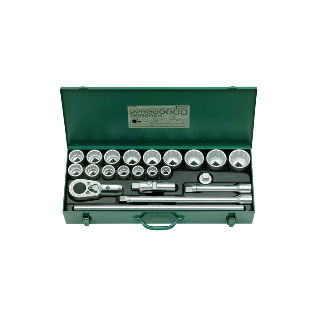 55A/16/6 Assortimento di 22 utensili da ¾” – misure in pollici