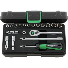 40AD/12/7QR Assortimento di 19 utensili da ¼”, misure in pollici