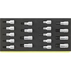 TCS 54/54TX/18 Assortimento di bussole da ½” INHEX  e Torx