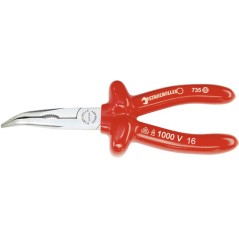 6530VDE Pinze VDE con becchi mezzotondi, piegati, con tagliente