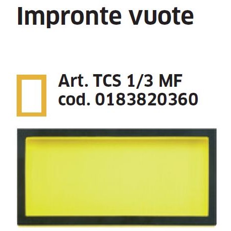 Impronta (termoformato) vuota art. TCS 1/3 MF