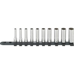 40aDL/10-12916 Set di 10 chiavi a bussola da ¼” – lunghe – misure in pollici