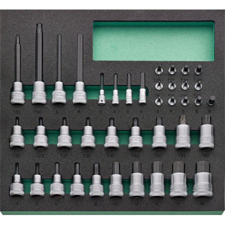 TCS 11 821/40 Set di bussole INHEX ¼” e ½”