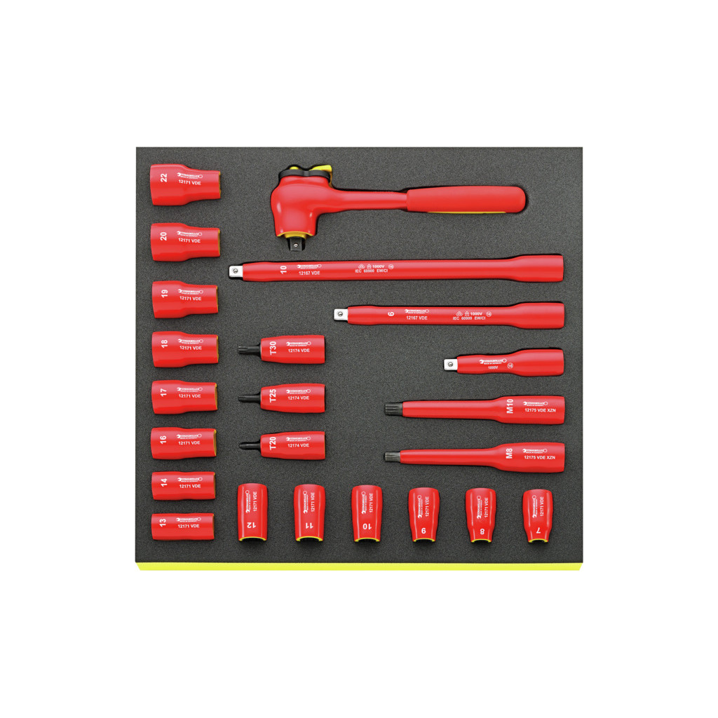 TCS 12171/19/4 VDE Assortimento bussole e accessori VDE TCS 12171/19/4 VDE Assortimento bussole e accessori VDE